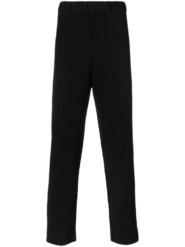 Homme Plissé Issey Miyake Ribbed Trousers - Black
