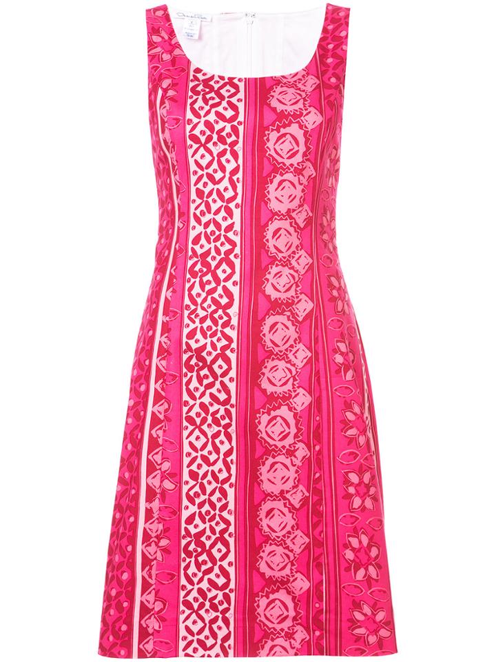 Oscar De La Renta Multi Print Dress - Pink & Purple
