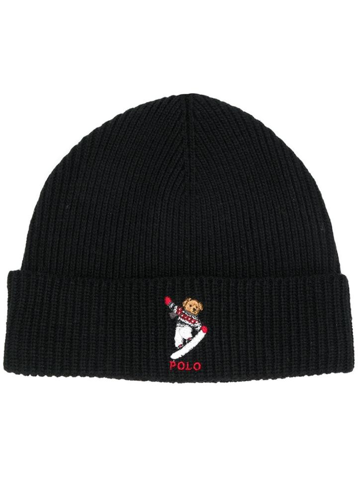 Polo Ralph Lauren Ribbed Knit Beanie - Black