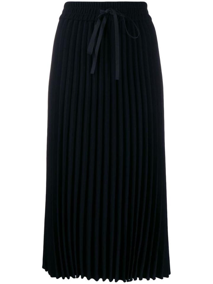 Red Valentino Red Valentino Drawstring Pleated Midi Skirt - Black