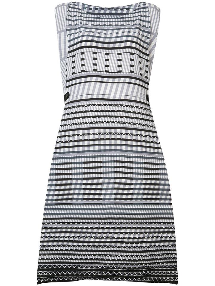 Issey Miyake - Tribal Print Sleeveless Dress - Women - Polyester - 2, White, Polyester
