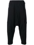 The Viridi-anne - Cropped Drop Crotch Trousers - Men - Cotton/nylon - 3, Black, Cotton/nylon