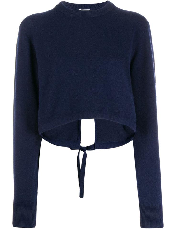 Chloé Long Sleeve Cropped Sweater - Blue