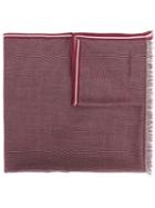 Salvatore Ferragamo Patterned Striped Trim Scarf, Men's, Cotton