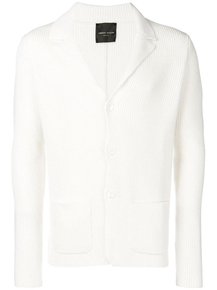 Roberto Collina Ribbed Knit Cardigan - White