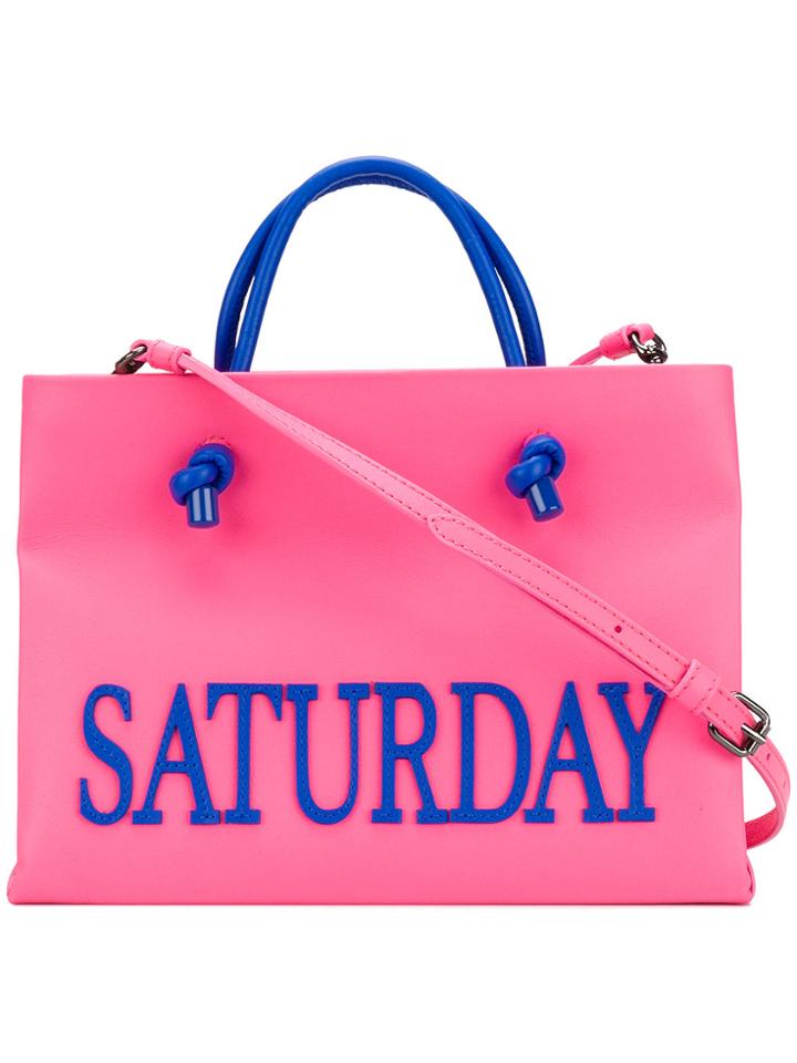 Alberta Ferretti Small Saturday Tote - Pink & Purple