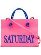 Alberta Ferretti Small Saturday Tote - Pink & Purple