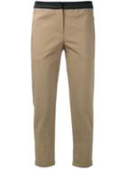 Brunello Cucinelli - Cropped Trousers - Women - Cotton/polyester/spandex/elastane/cupro - 44, Women's, Nude/neutrals, Cotton/polyester/spandex/elastane/cupro