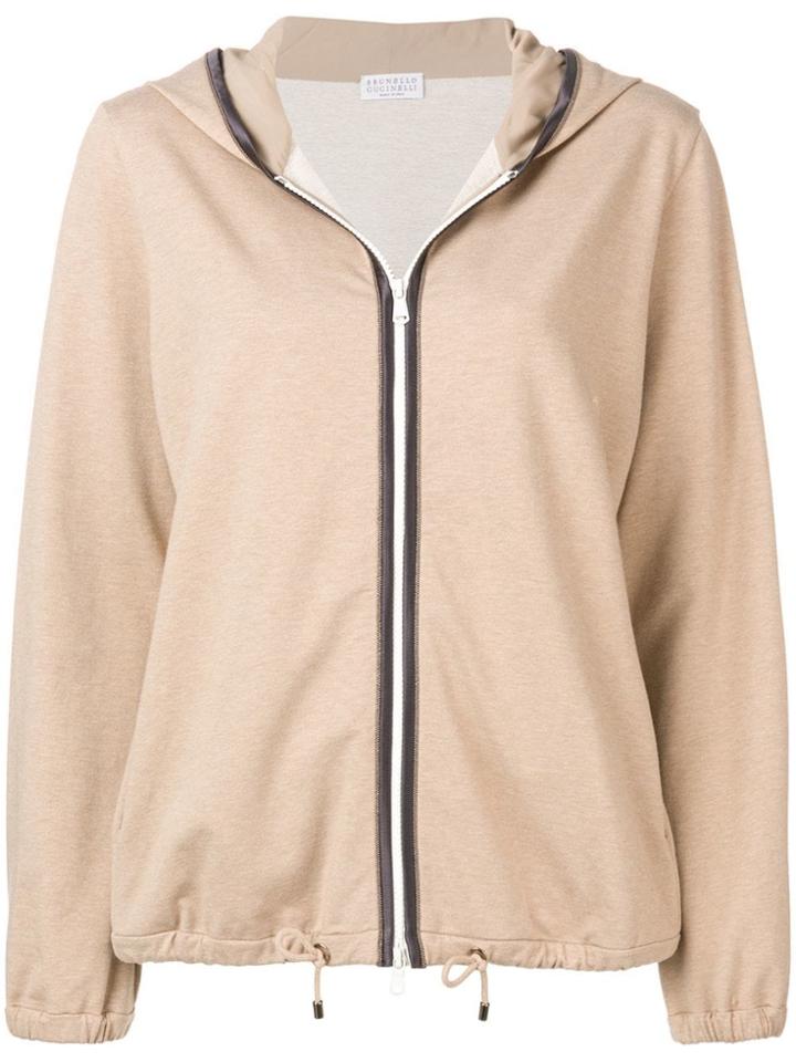 Brunello Cucinelli Hooded Zipped Jacket - Neutrals