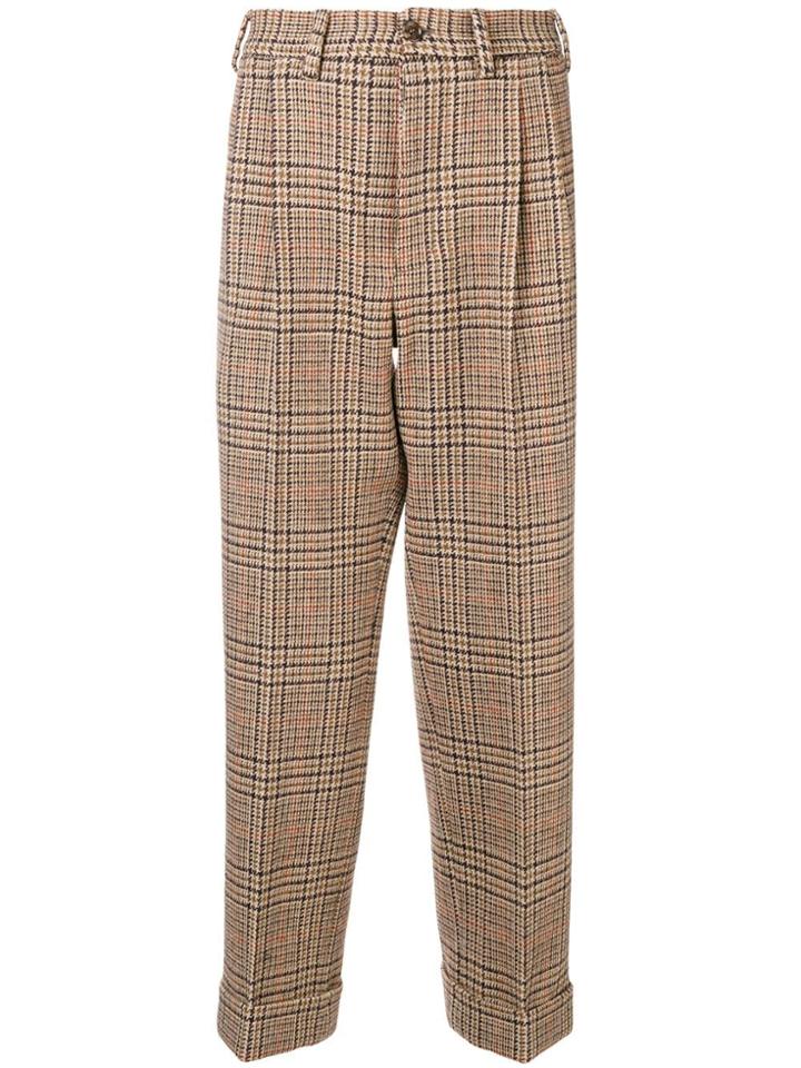 Gucci Plaid Tailored Trousers - Brown