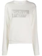 Gaelle Bonheur Crystal Embellished Sweathsirt - White