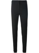 Valentino Slim-fit Trousers, Women's, Size: 44, Black, Silk/spandex/elastane/virgin Wool