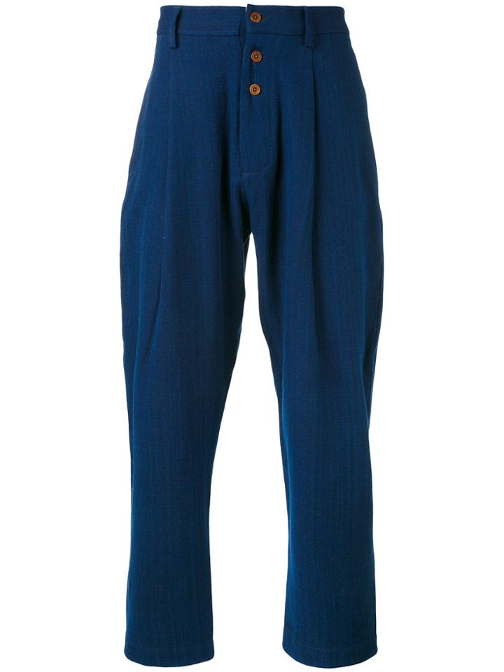 Three Animals Slouched Chino Trousers - Blue