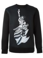 Neil Barrett Statue Print Sweatshirt, Men's, Size: Medium, Black, Polyester/viscose/polyurethane