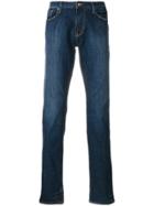Armani Jeans Stonewashed Slim-fit Jeans - Blue