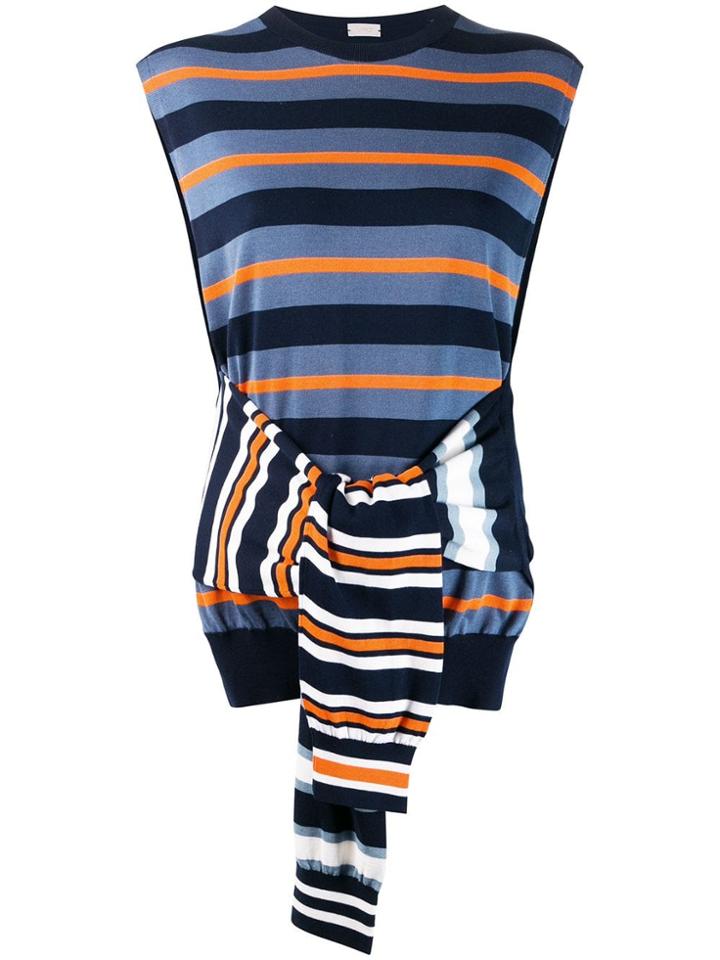 Mrz Sleeveless Striped Pullover - Blue