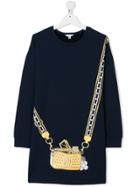 Little Marc Jacobs Trompe L'oeil Crossbody Sweatshirt Dress - Blue