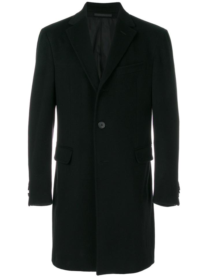 Z Zegna Single Breasted Coat - Black