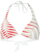 La Perla 'op-art' Triangle Bikini Top, Women's, Size: 36b, White, Nylon/polyamide/spandex/elastane