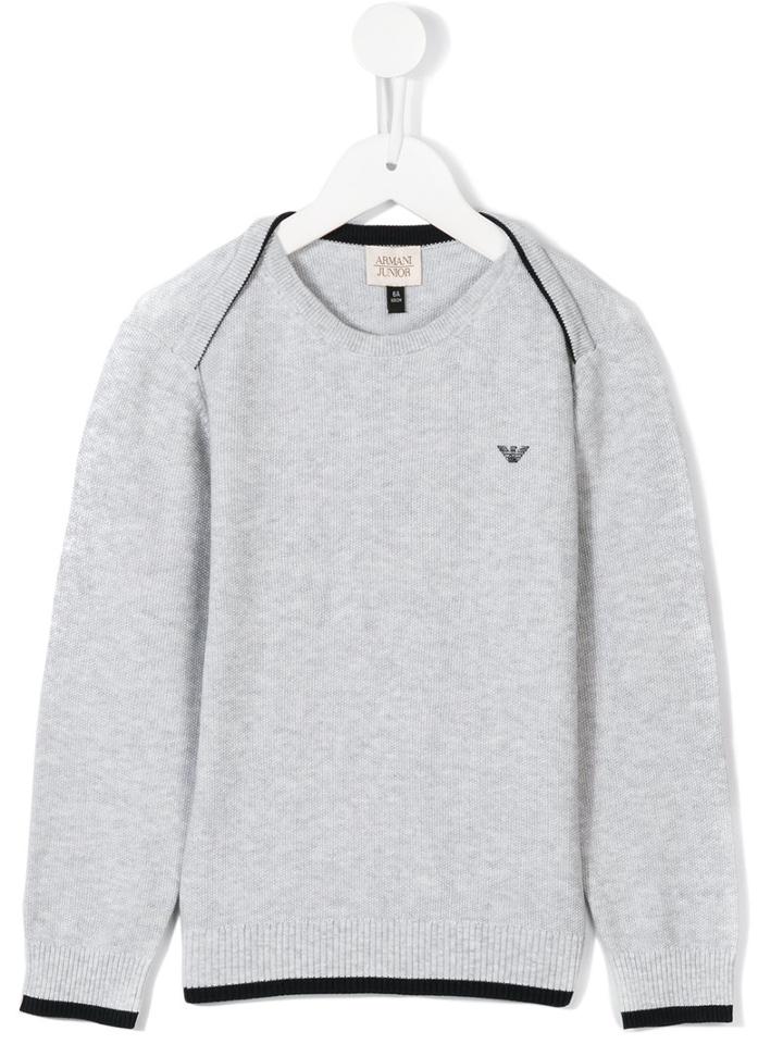 Armani Junior Crew Neck Jumper, Boy's, Size: 10 Yrs, Grey