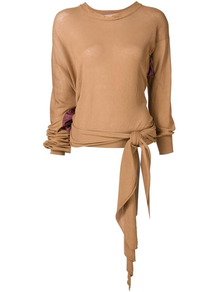 Vivienne Westwood Gold Label 'squiggle Bio Slash' Jumper, Women's, Size: Medium, Brown, Cotton/silk