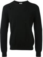 Dior Homme Perforated Trim Jumper, Men's, Size: Medium, Black, Virgin Wool/cashmere