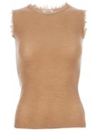 Maison Ullens Sleeveless Vest Top, Women's, Size: Small, Camel, Cashmere