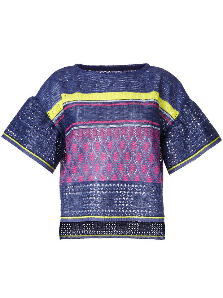 Coohem - Lightweight Knit Top - Women - Linen/flax/nylon/polyester - 40, Blue, Linen/flax/nylon/polyester