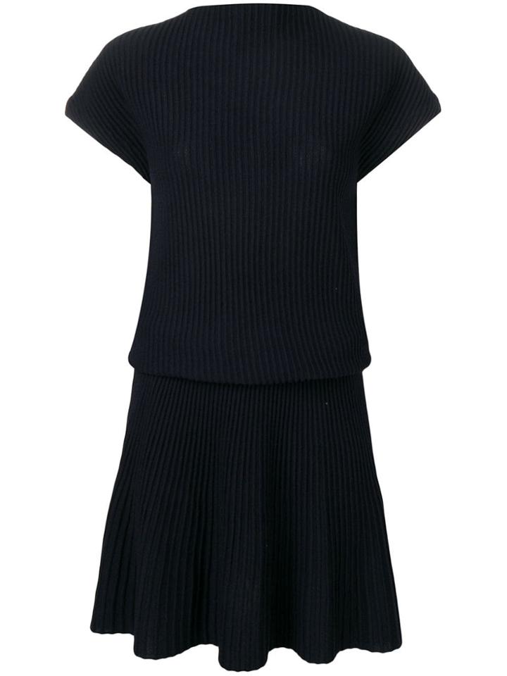 Victoria Victoria Beckham Short Ribbed Dress - Blue