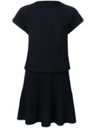 Victoria Victoria Beckham Short Ribbed Dress - Blue