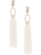Oscar De La Renta Corded Tassel Earrings - White