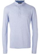 Fay Longsleeved Polo Shirt, Men's, Size: 44, Blue, Cotton