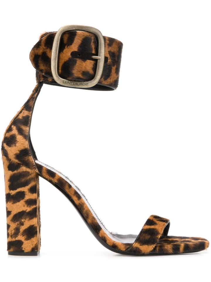 Saint Laurent Lou Lou Sandals - Brown
