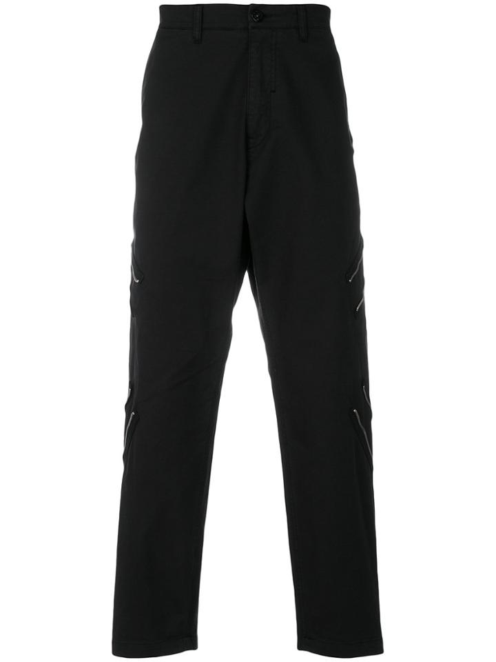 Stone Island Shadow Project Zip Detail Trousers - Black