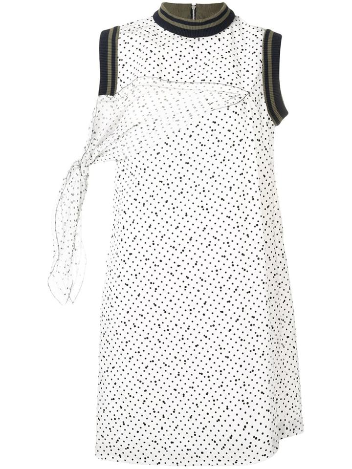 Sacai Sleeveless Polka Dot Dress - White