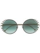Fendi Eyewear Round Pearl Sunglasses - Metallic