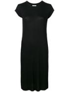 6397 Ribbed Detail T-shirt Dress - Black