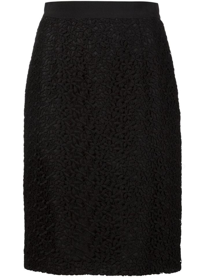Giambattista Valli Floral Embroidered Skirt - Black