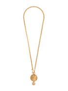 Chanel Vintage Round Mirror Top Necklace - Metallic