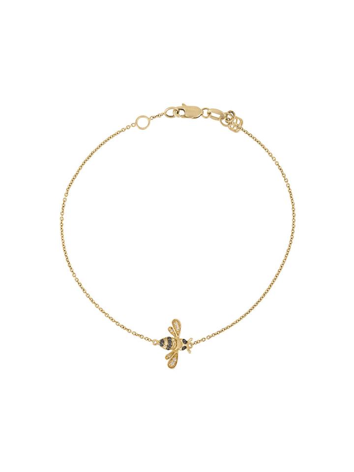 Sydney Evan 14kt Yellow Gold Diamond & Sapphire Bee Bracelet -