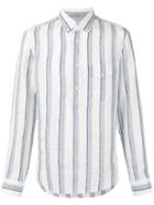 Woven Stripe Shirt - Men - Linen/flax - M, White, Linen/flax, Brunello Cucinelli
