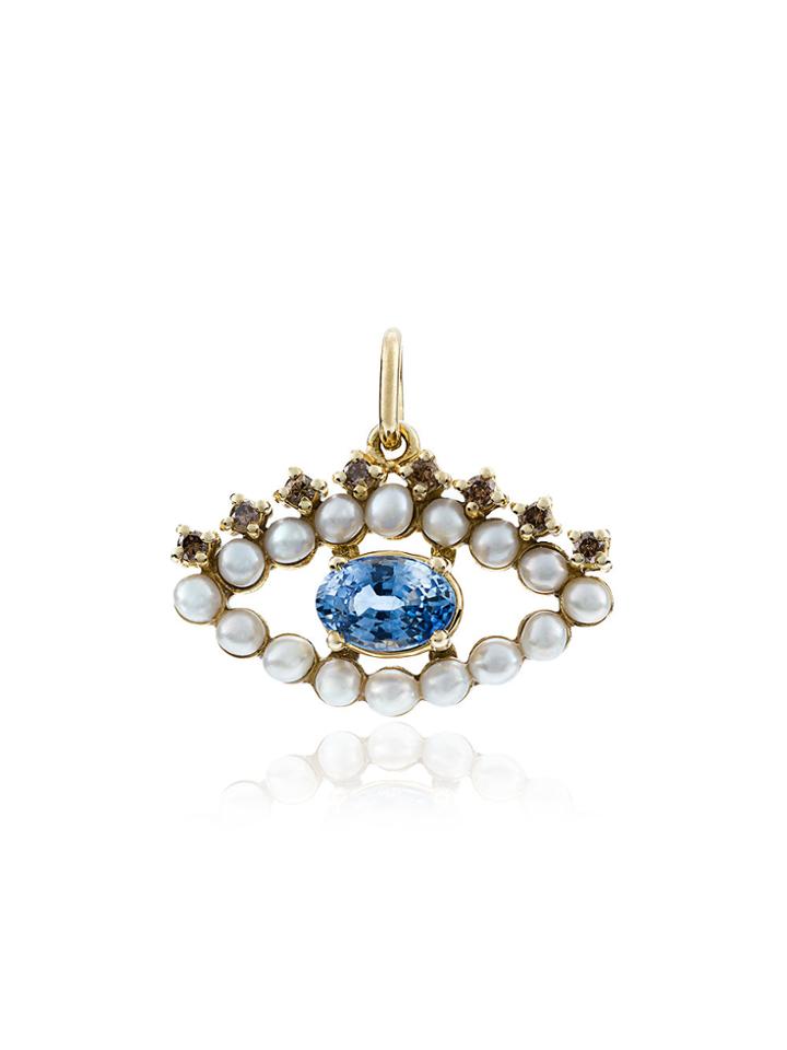 Ileana Makri Pearl Eye Pendant - Metallic