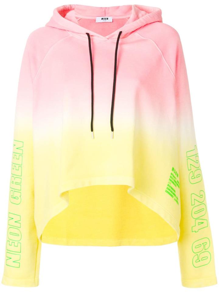 Msgm High-low Hem Hoodie - Pink