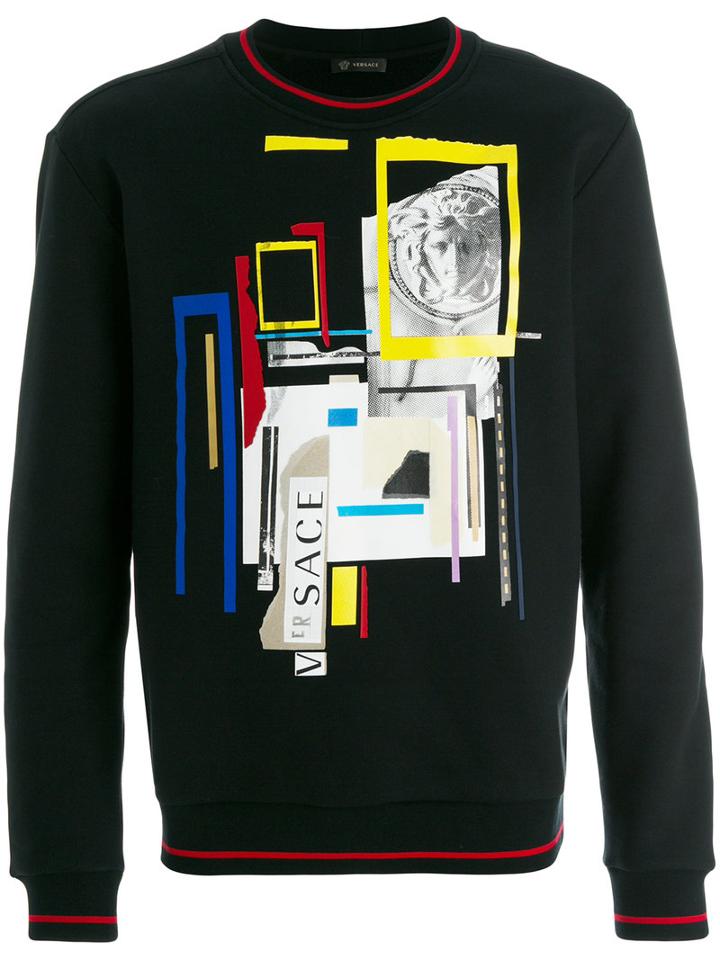 Versace - Jp Collage Print Sweatshirt - Men - Cotton - L, Blue, Cotton