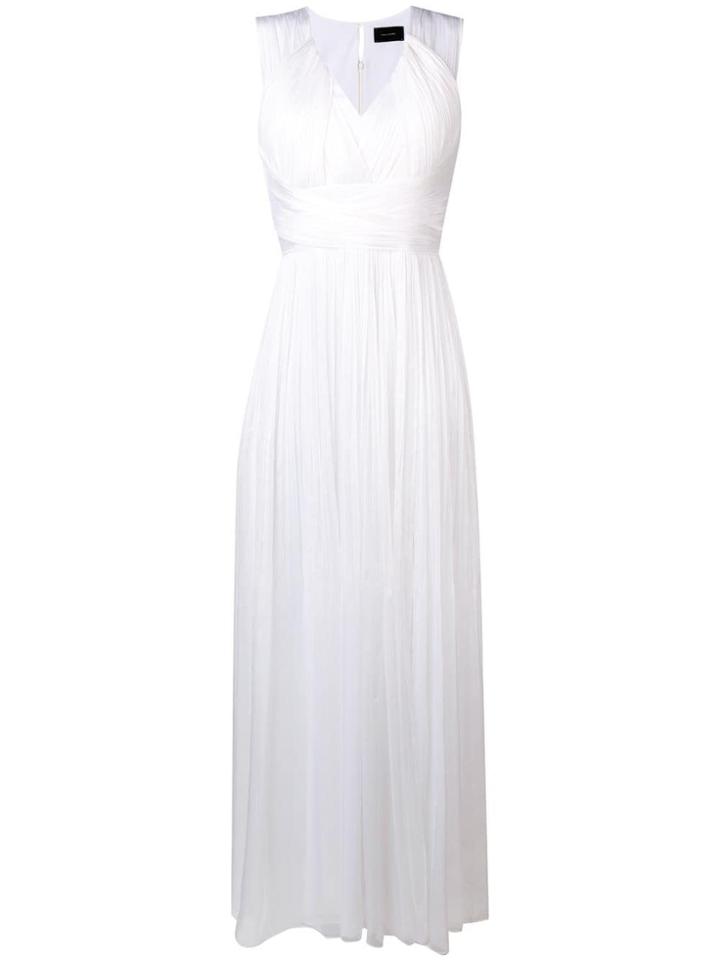 Irina Schrotter Pleated Empire Dress - White