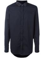Emporio Armani Concealed Fastening Shirt, Men's, Size: Medium, Blue, Cotton/spandex/elastane