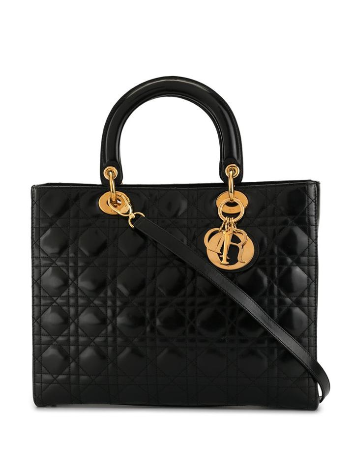Christian Dior Pre-owned Lady Dior Cannage Tote - Black