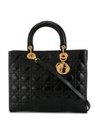 Christian Dior Pre-owned Lady Dior Cannage Tote - Black