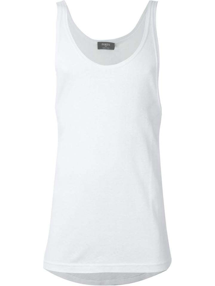 Ports 1961 Scoop Neck Tank Top, Men's, Size: Xs, White, Cotton/linen/flax/modal