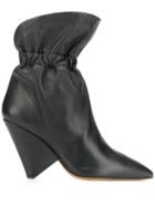 Isabel Marant Gathered-ankle Cone-heel Boots - Black